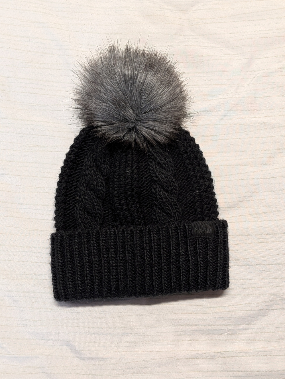The North Face Women's Oh Mega Faux-fur Pom Beanie, TNF Black, One Size